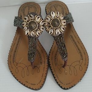 Embellished Beaded Sandals
